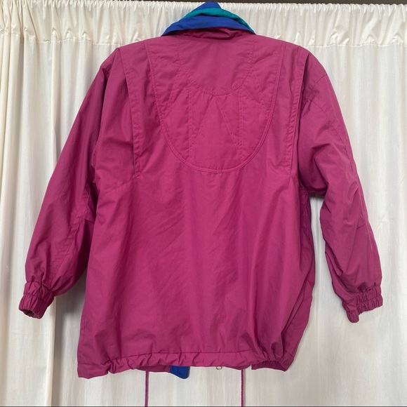 Vintage London Fog Pink Blue Puffer Jacket Warm Winter Coat womens size small - Picture 8 of 10
